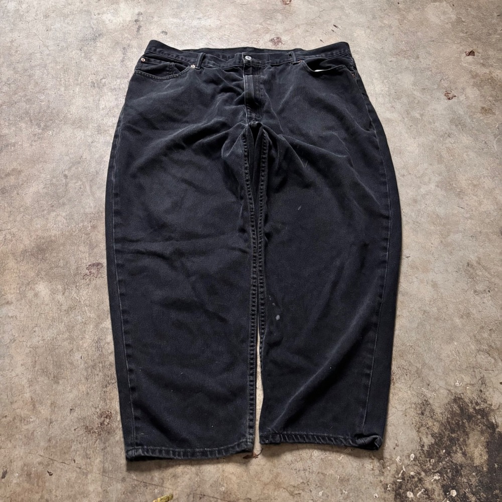 Vintage Levi's 560 Black Jeans 46x30 Baggy Loose Fit Faded Denim (Fits like 42")
